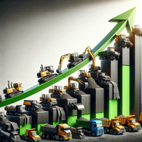 construction trucks with business growth success