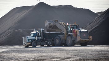 Truck being loaded at Tomlinson pit