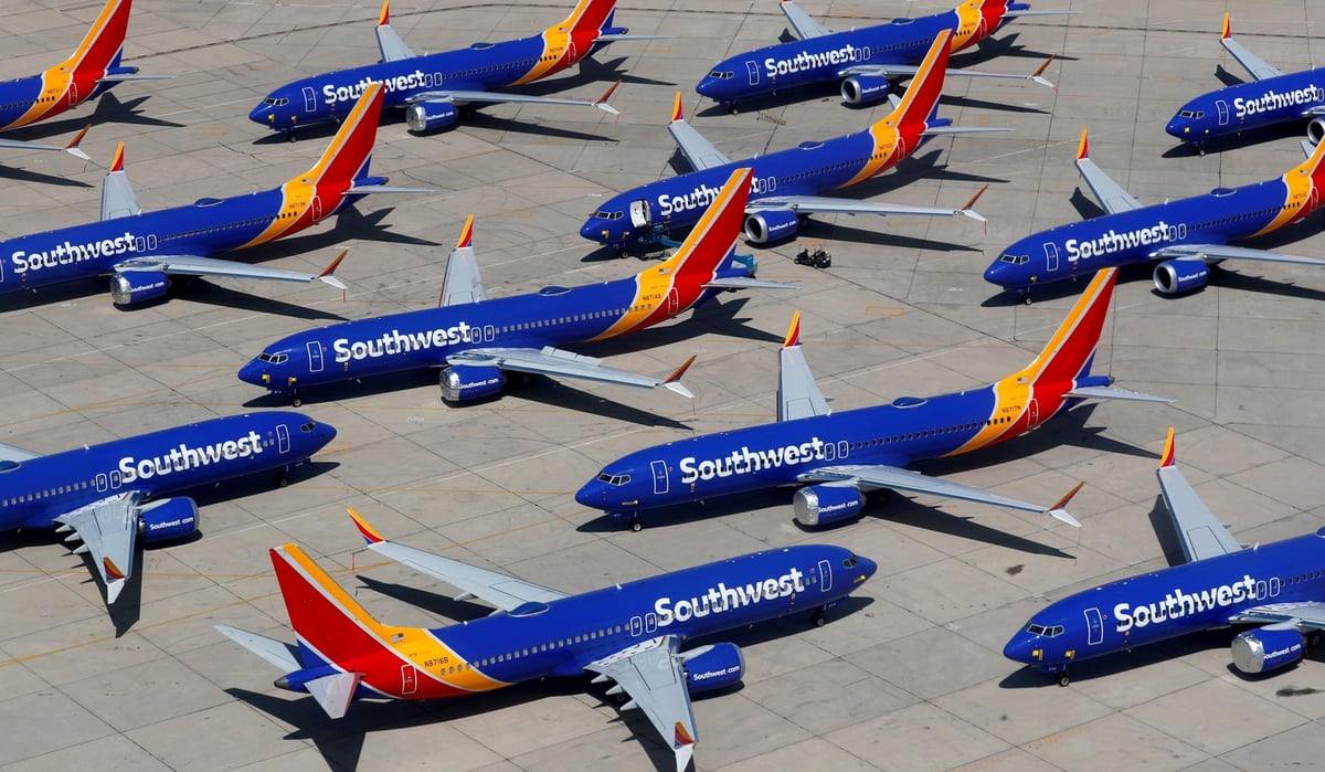 Fleet of Southwest Airlines Planes