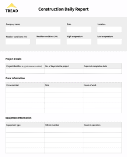 Construction Daily Report Template Free Download