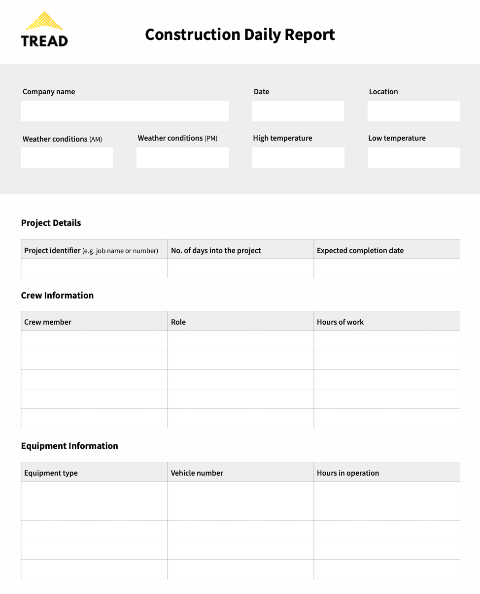 Construction Daily Report Template [Free Download]